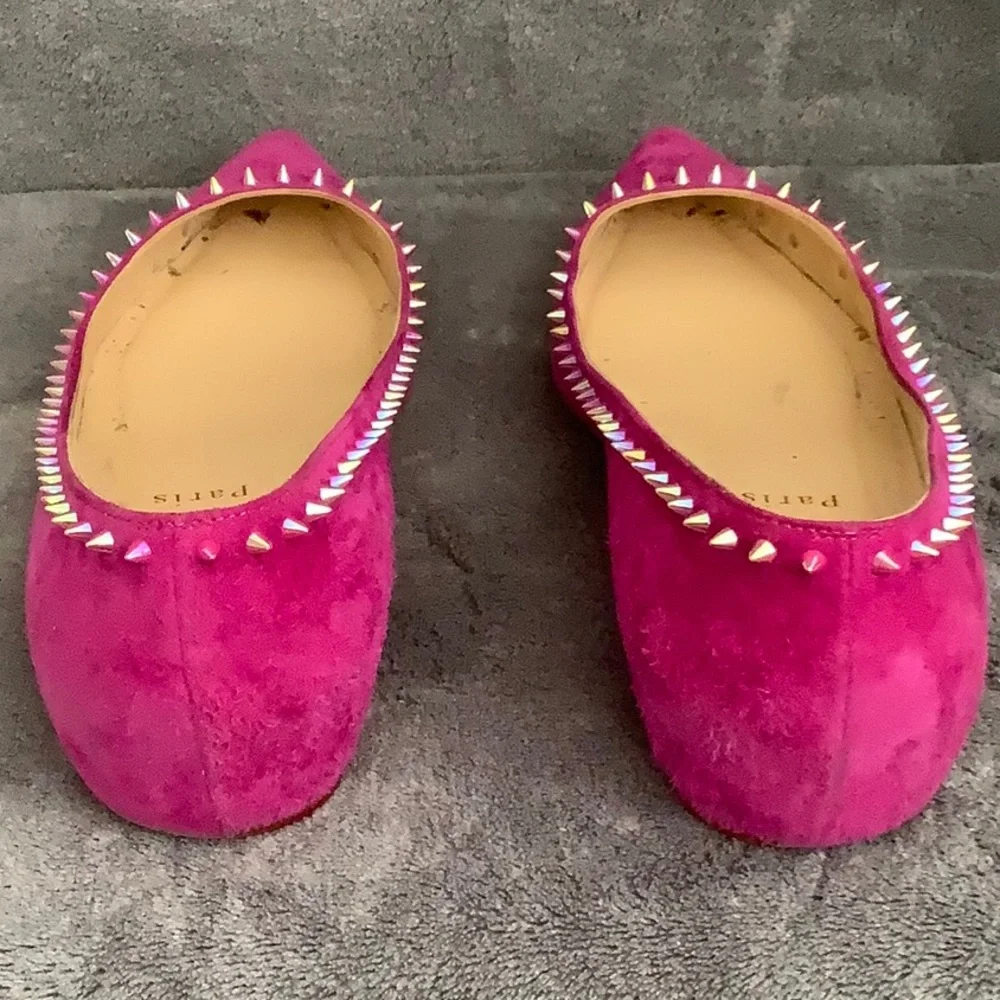 Christian Louboutin Anjalina Flat suede Fuchsia - Picture 12 of 14